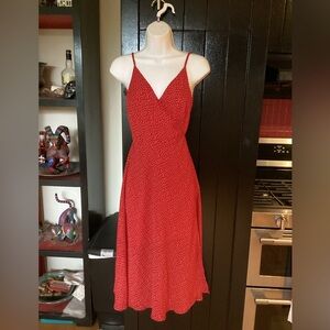 Red Polka Dot Wrap Dress